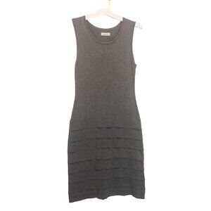 Calvin Klein Sheath Grey Layered Bottom Dress Sleeveless Medium